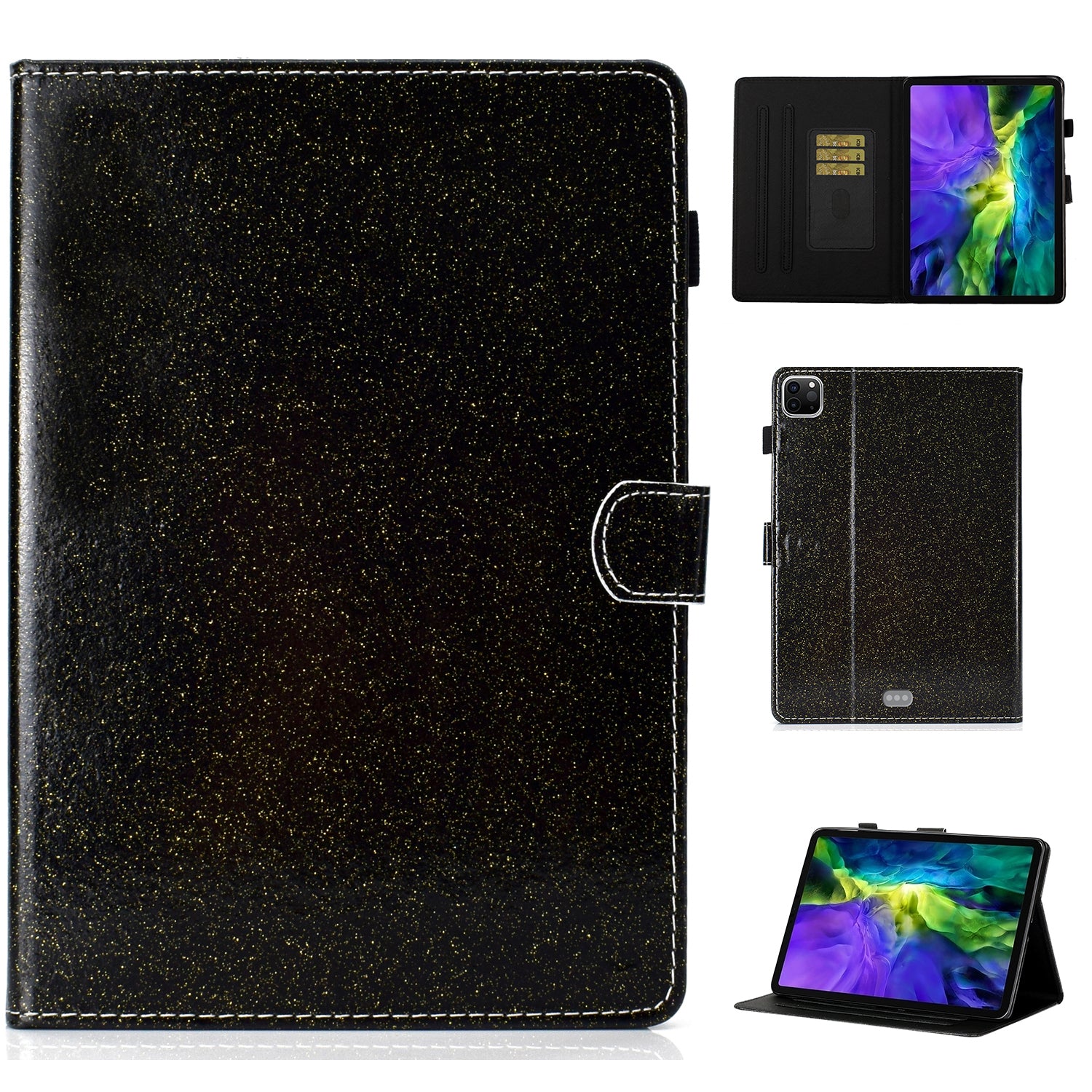 Glittery Powder Card Slots Stand PU Leather TPU Shell for iPad Air (2020) / Air (2022) / Pro 11-inch (2021) (2020) (2018) (2022) Glittery Powder Card Slots Stand PU Leather TPU Shell for iPad Air (2020) / Air (2022) / Pro 11-inch (2021) (2020) (2018) (2022)